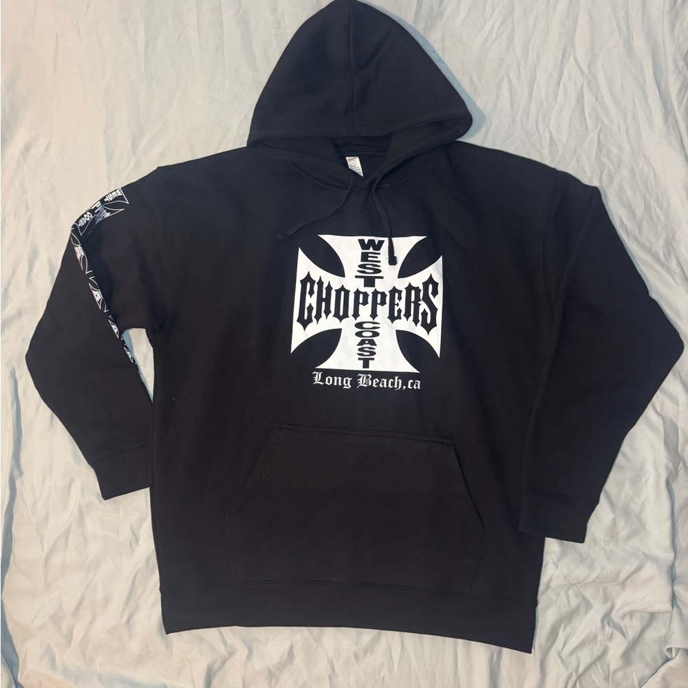 West Coast Choppers Hoodie 2XL Iron Cross Logo Long Beach